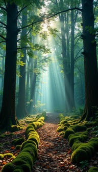 Free Enchanted Forest Path Image - Forest, Path, Sunbeams | Download at ...