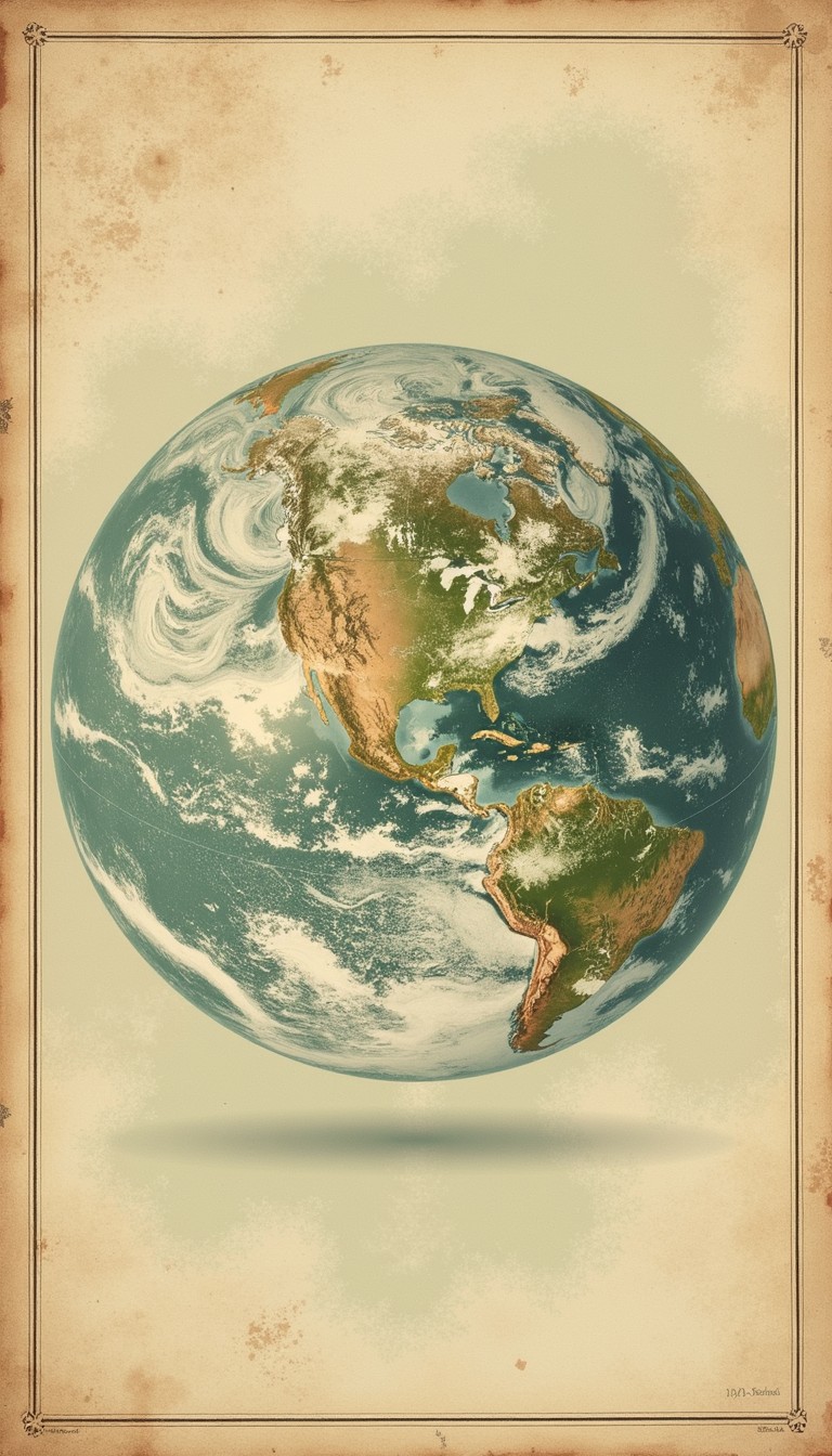 Free Vintage Globe Illustration Image - Earth, Vintage, Sepia ...