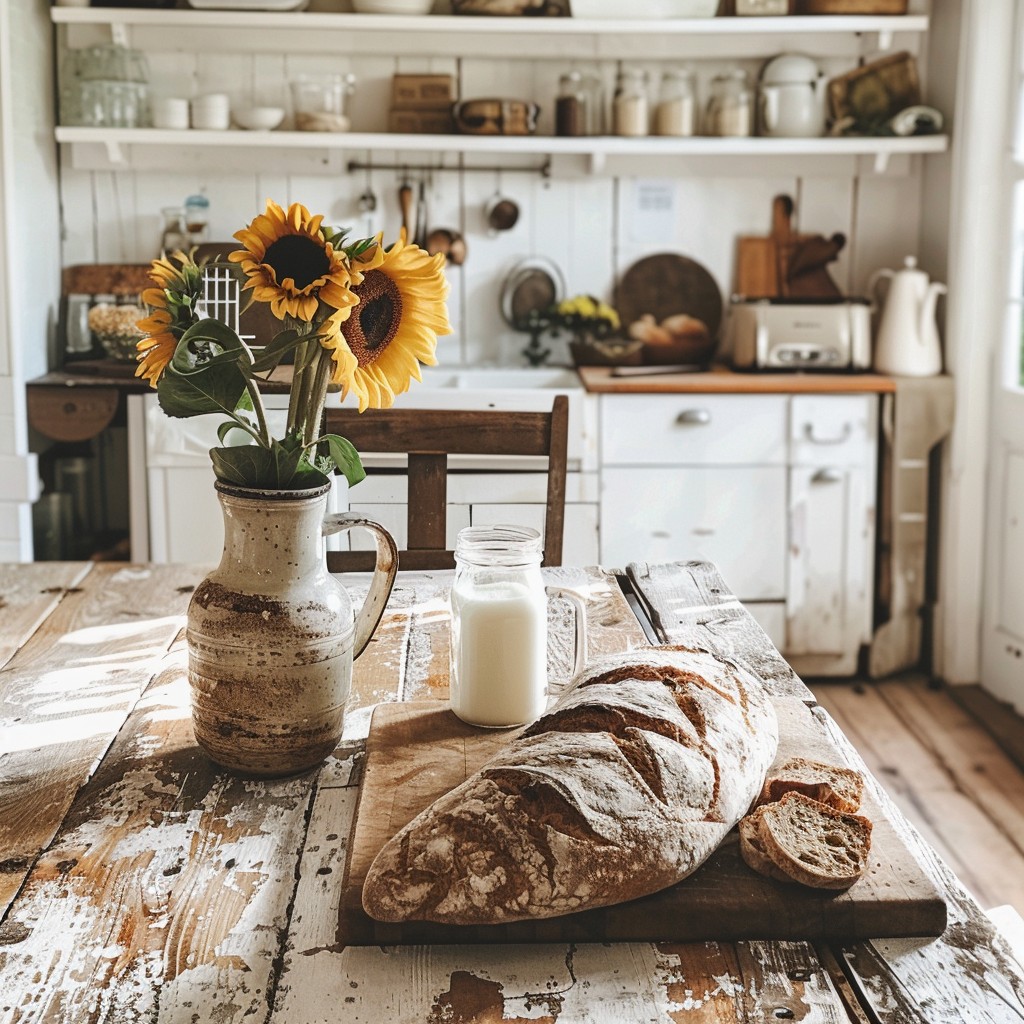 Rustic Breakfast Image Free Rustic Breakfast Scene Image - Rustic, Breakfast, Sunflowers ...