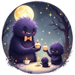 Free Moonlit Monster Tea Image - Whimsical, Monster, Moonlight ...