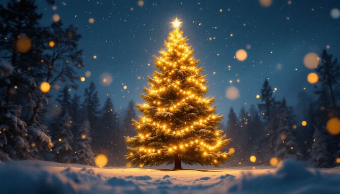 Winter Nightfall Free Magical Winter Night Image - Winter, Snow, Evergreen | Download at ...