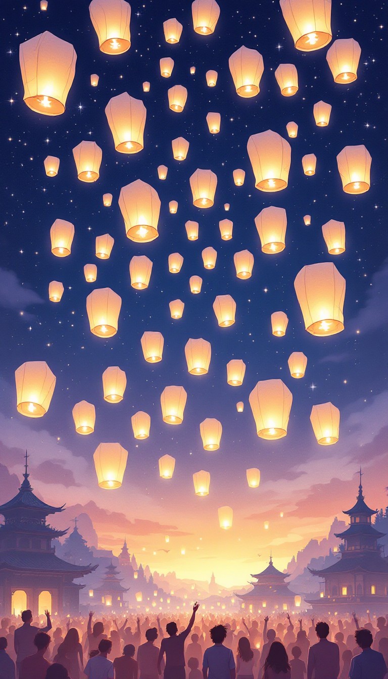 Free Lanterns Light Sky Image - Lanterns, Festival, Night | Download at ...