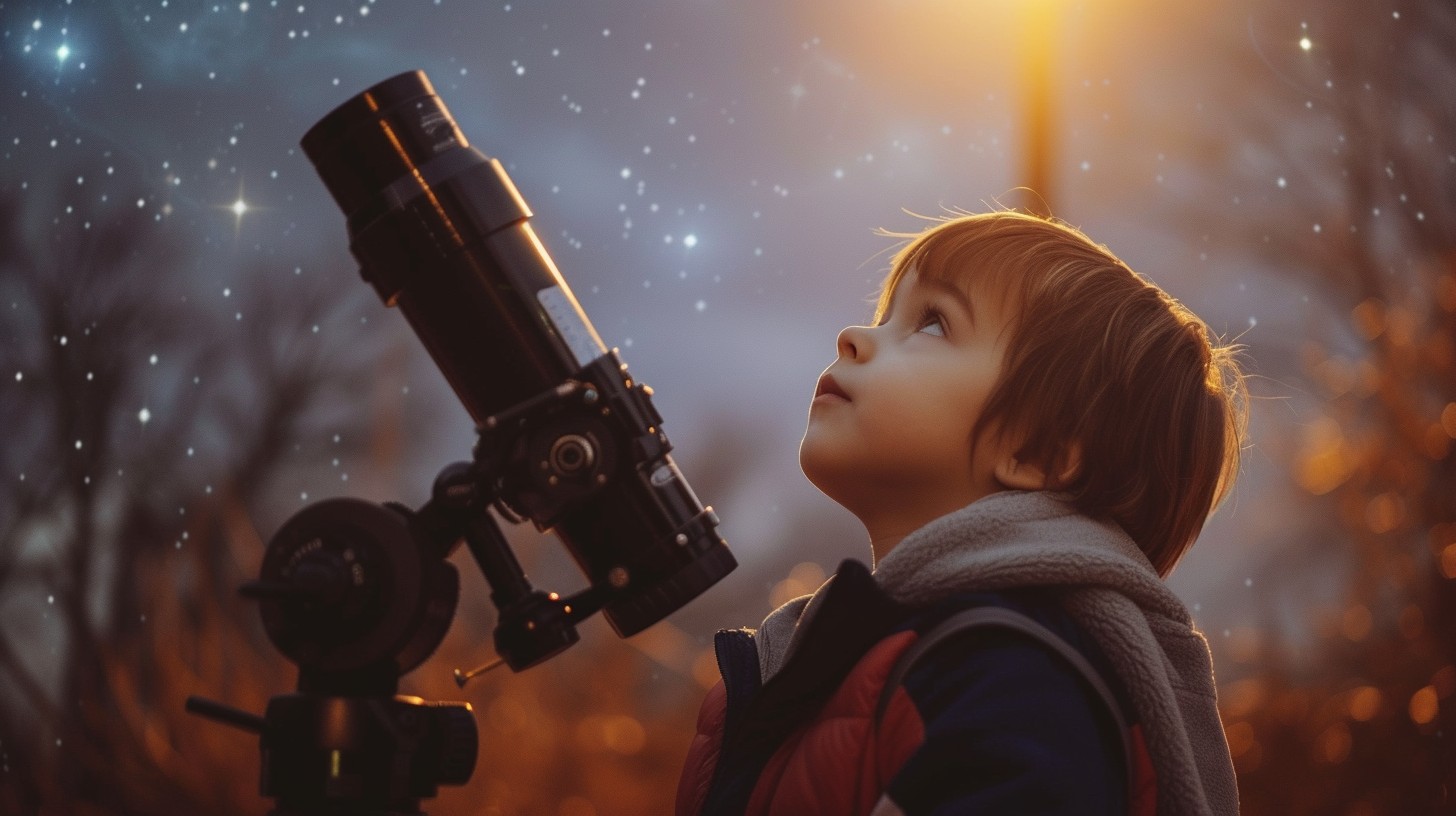 Free Stargazing Young Explorer Image - Child, Telescope, Stars ...