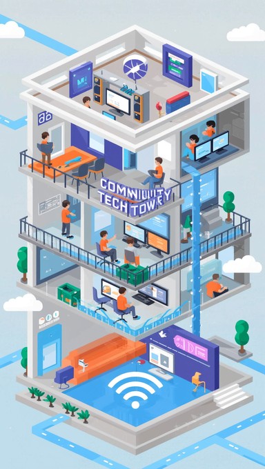 Free Community Tech Tower Image - Pixel, Technology, Community ...