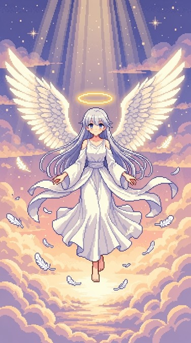 Free Heavenly Angel Ascending Image - Pixel, Angel, Anime | Download at ...