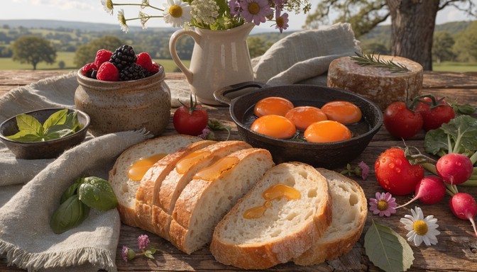 Free Farmhouse Breakfast Bliss Image - Breakfast, Farmhouse, Rustic ...