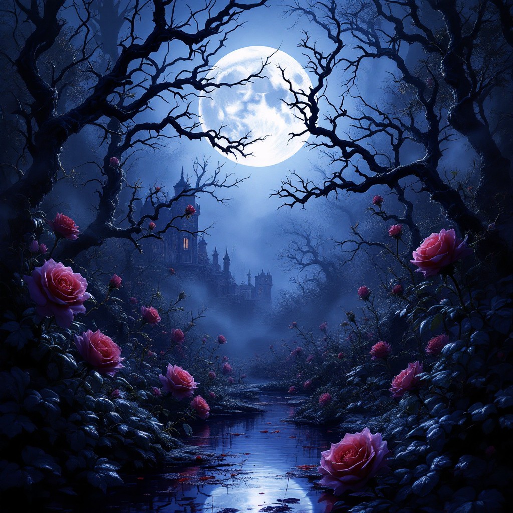 Free Moonlit Gothic Garden Image - Gothic, Moonlit, Roses | Download at ...