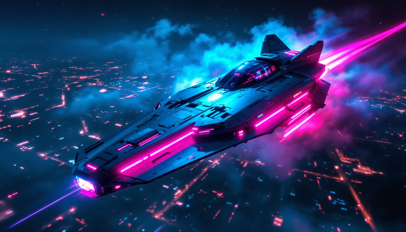 Neon Usmc Free Neon Vessel Ascends Image - Spaceship, Cyberpunk, Neon | Download ...