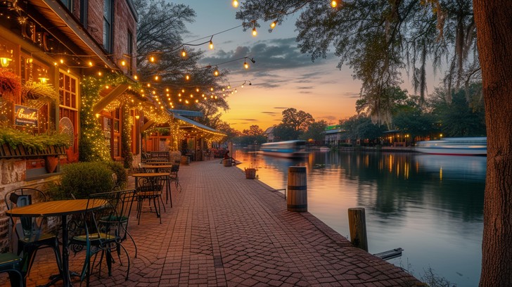 Free Riverside Evening Lights Image - Riverside, Evening, Lights ...