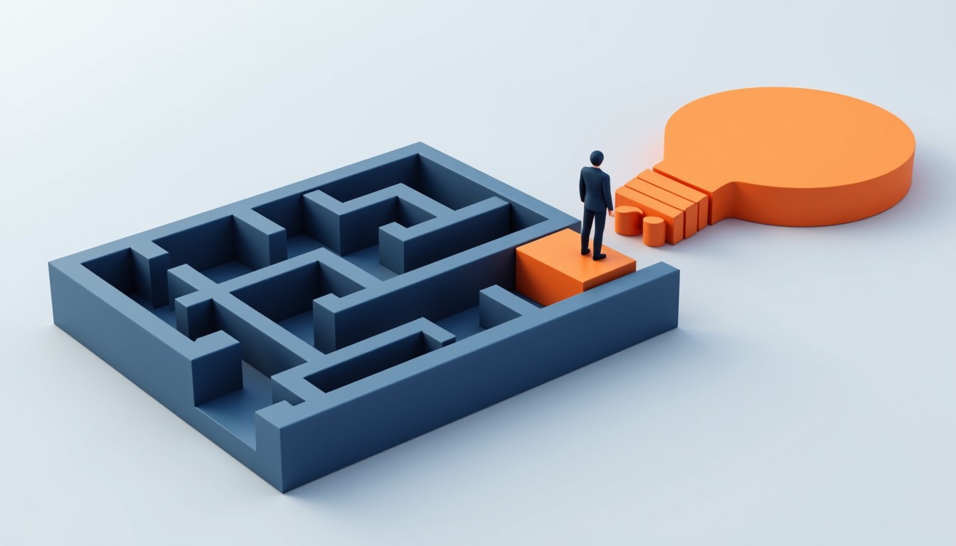 Download Maze to Solution Image - Maze, Lightbulb, Innovation | StockCake