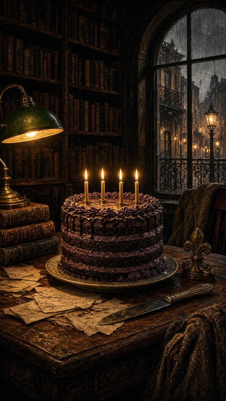 Download Candlelit Study Cake Image - Cake, Chocolate, Candles | StockCake