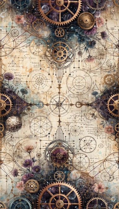 Free Steampunk Botanical Pattern Image - Steampunk, Botanical, Gears ...