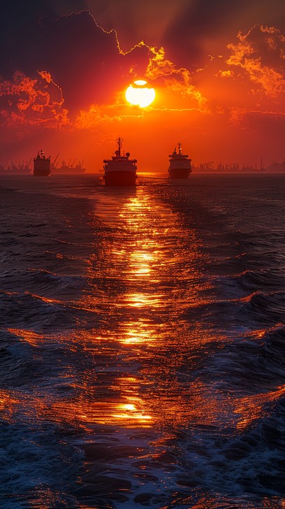 Free Sunset Harbor Scene Image - Sunset, Harbor, Ships | Download at ...
