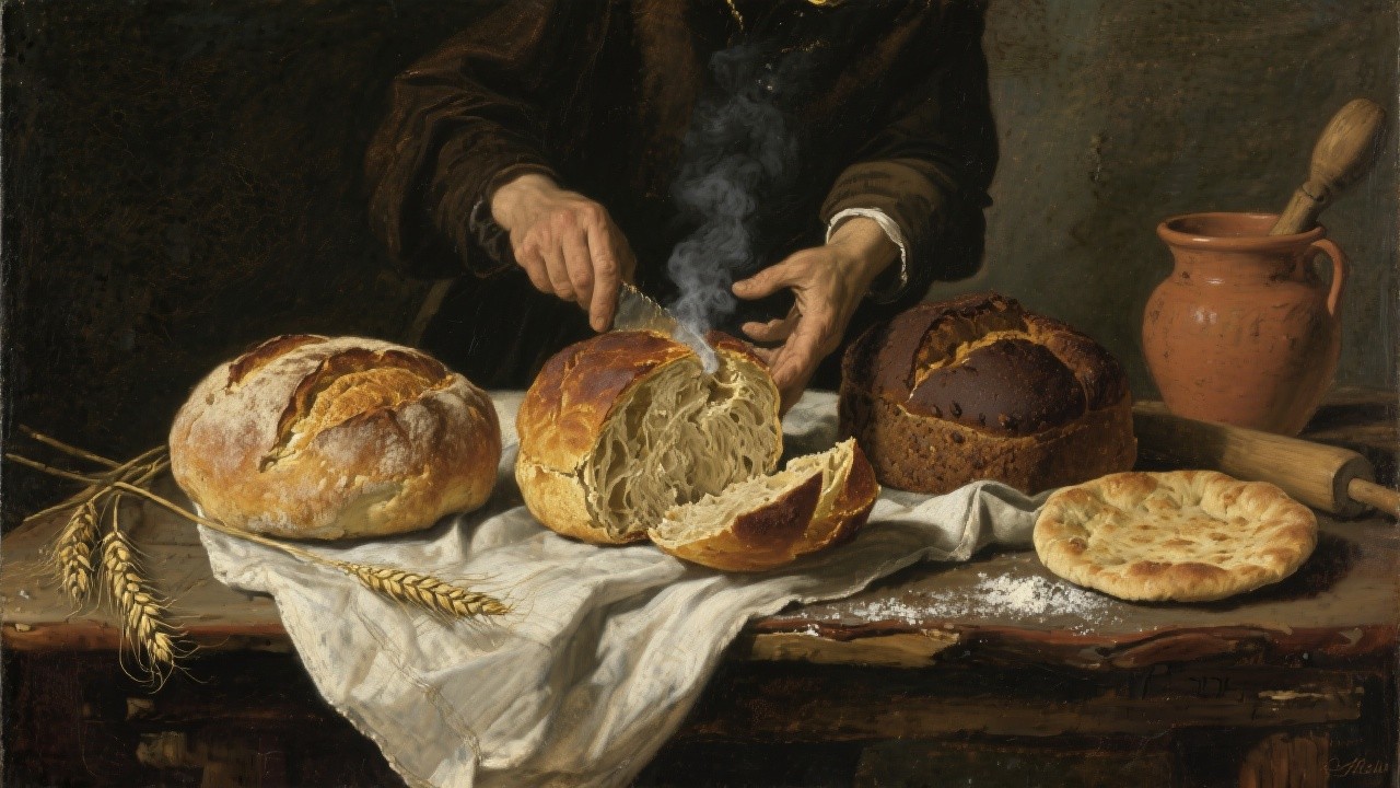 Free Breaking bread ceremony Image - Bread, Painting, Stilllife ...