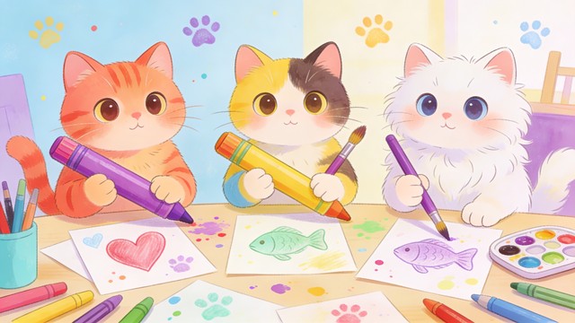 Free Cats Creating Art Image - Cats, Kittens, Art | Download at StockCake