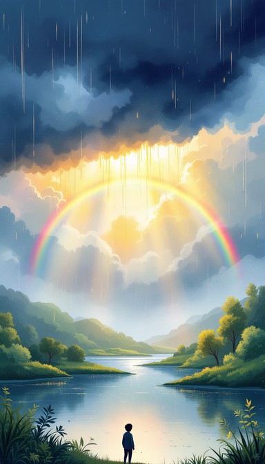 Free Peaceful After Storm Photo - Storm, Rainbow, Sunlight | Download ...