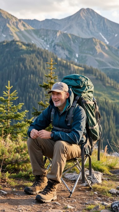 Backpacker Front Facing Free Mountain trail rest Image - Backpacking, Hiking, Mountains ...