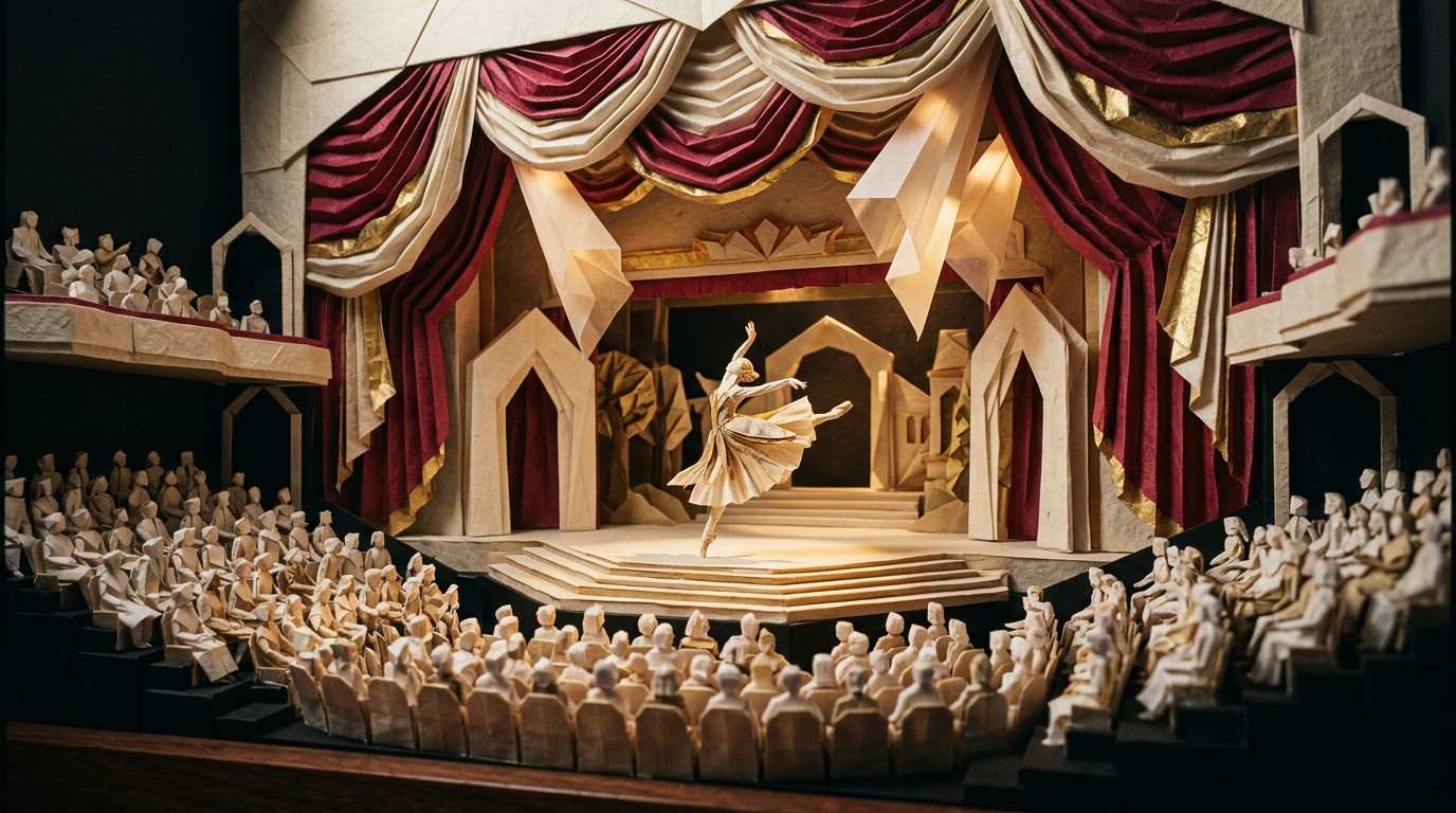 Free Paper Ballet Performance Image - Origami, Papercraft, Dancer ...