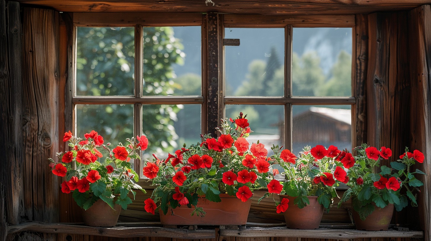 Free Blooming window view Image - Flowers, Window, Red | Download at ...