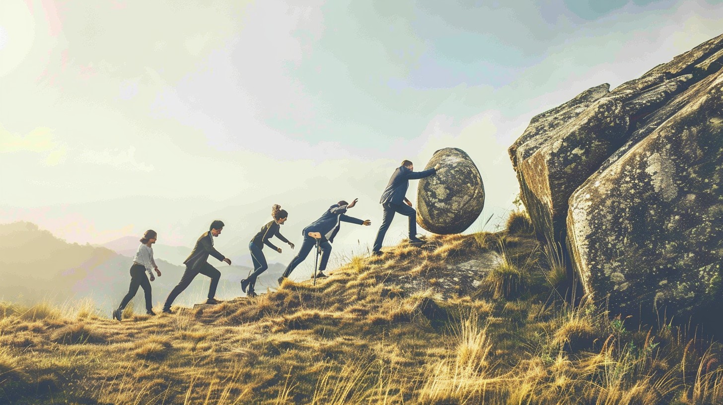 Dramatic Teamwork Image Free Teamwork Moves Mountains Image - Teamwork, Determination, Strength ...