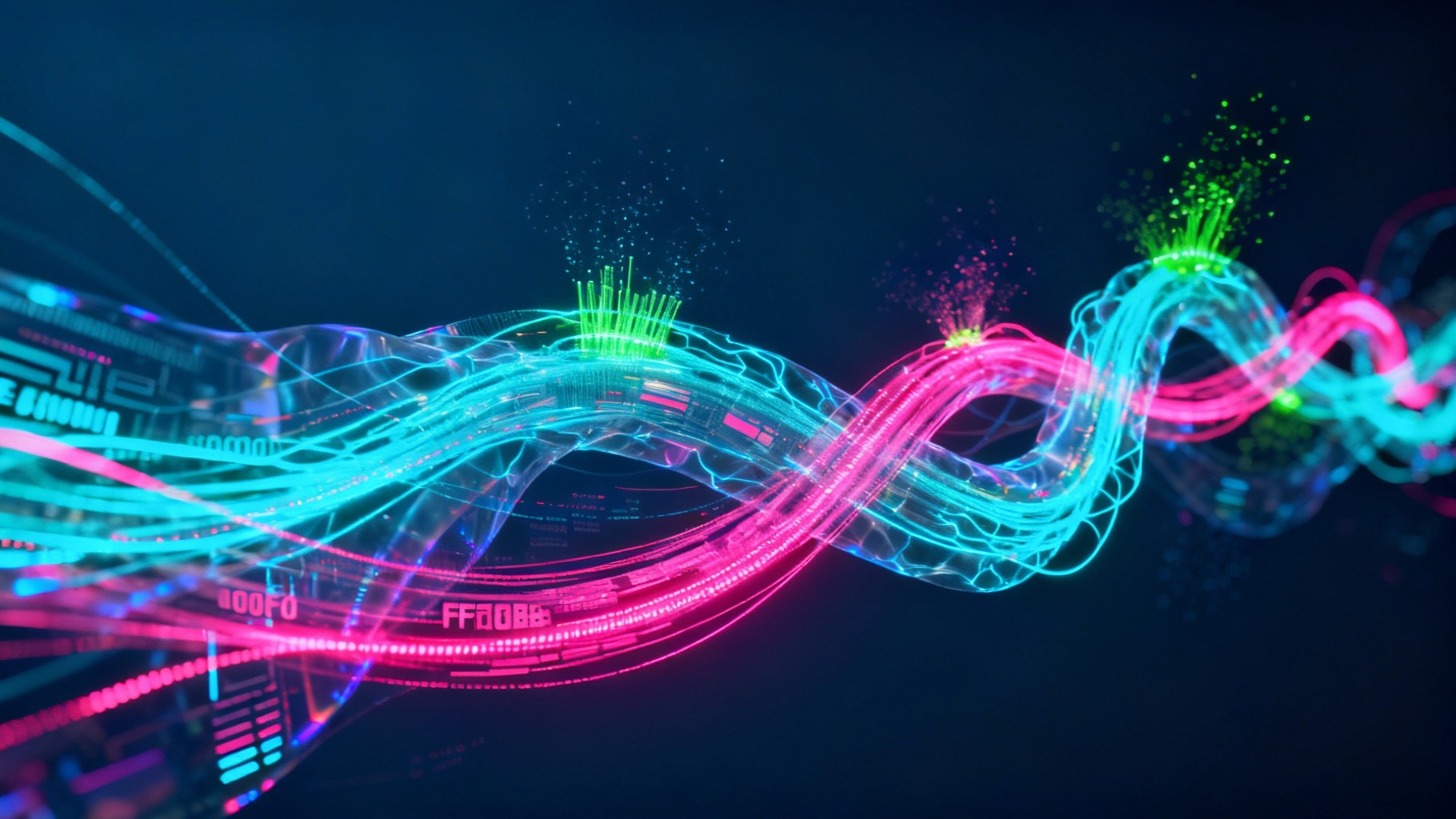 Free Neon Data Flow Image - Digital, Neon, Cyan | Download at StockCake
