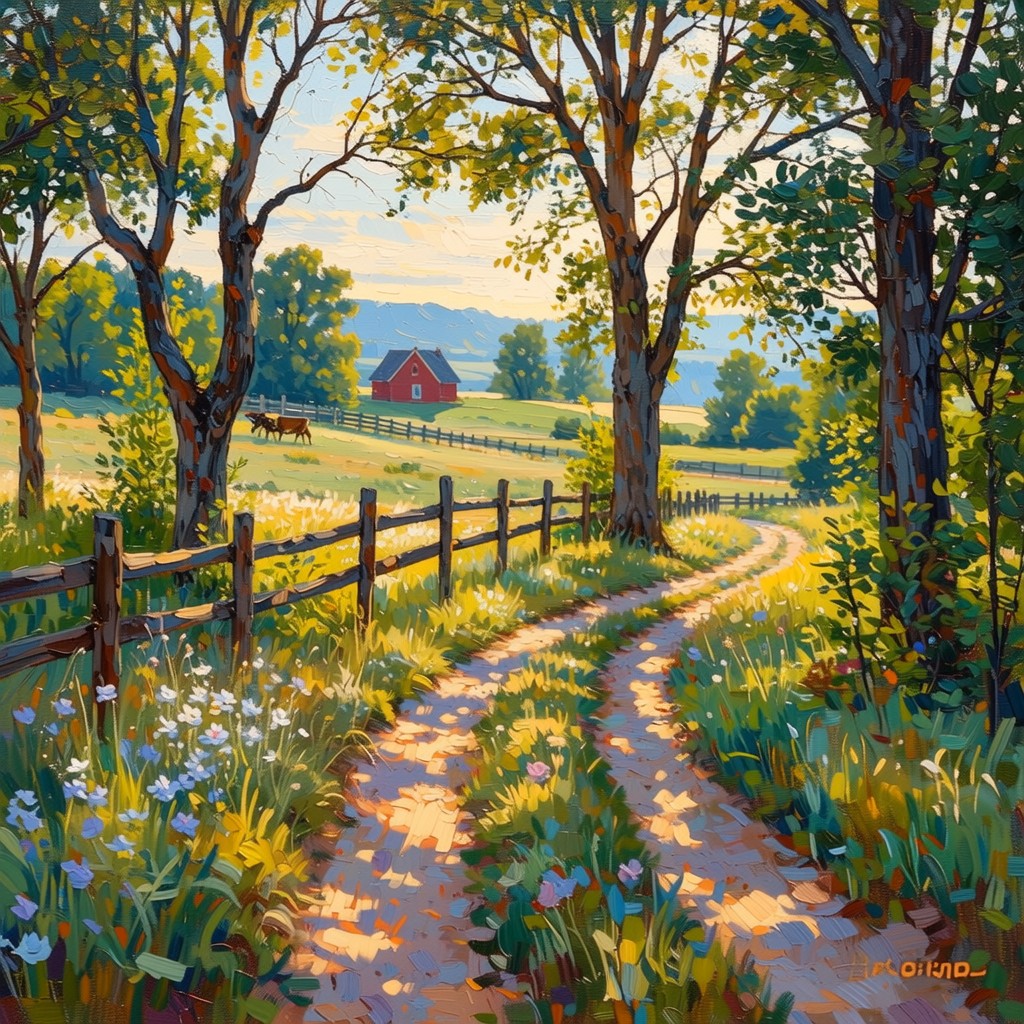 Free Country Path Sunset Image - Landscape, Countryside, Path ...