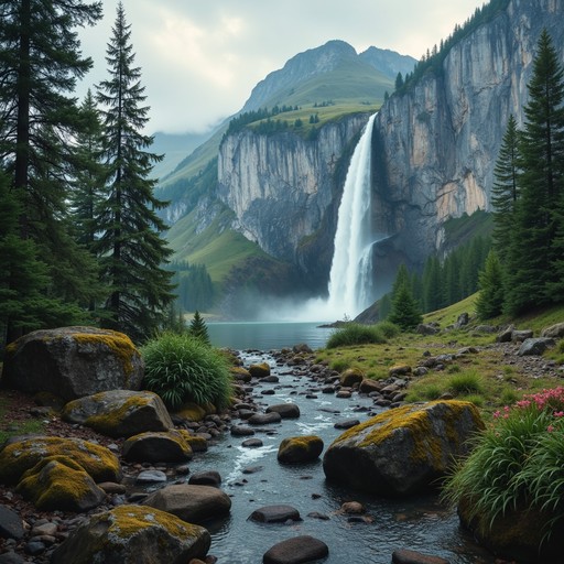 Free Majestic mountain waterfall Image - Waterfall, Mountains, Cascade ...