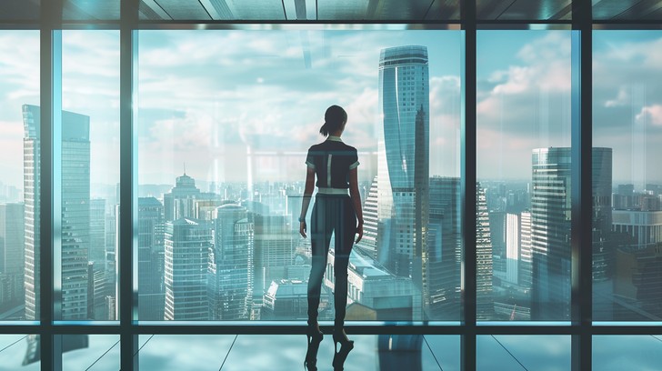 Free City Future View Image - Woman, City, Future | Download at StockCake