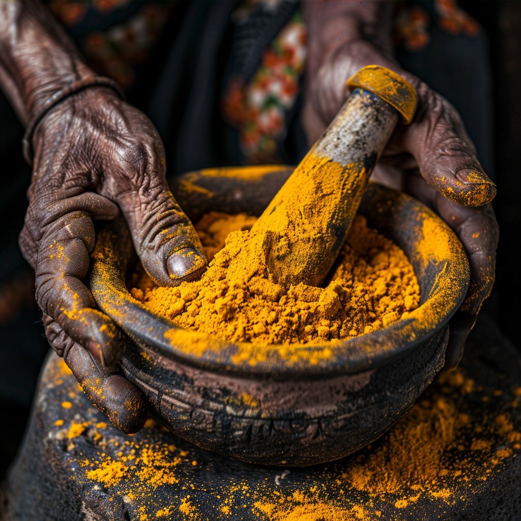 Trigger Powder Grinding Free Grinding Turmeric Powder Image - Turmeric, Grinding, Mortar ...