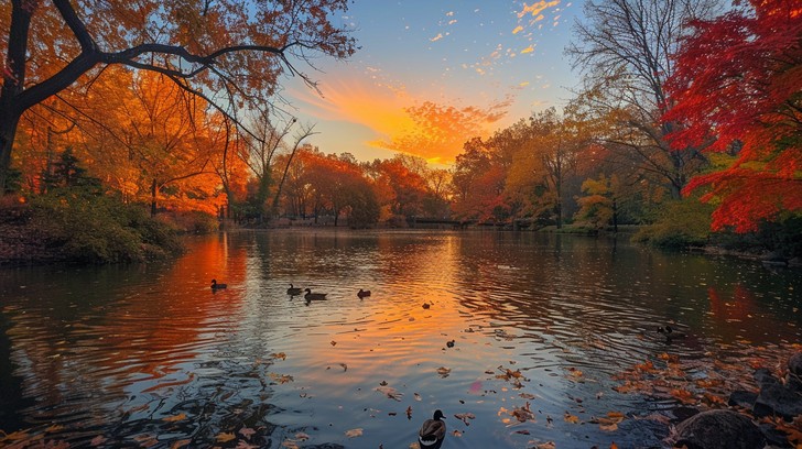 Free Autumn Lake Sunset Image | Download at StockCake