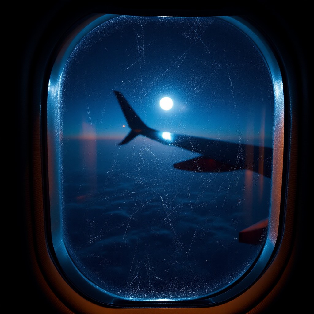 Flign Light Windows Free Moonlit Flight Window Image - Airplane, Window, Moon | Download at ...