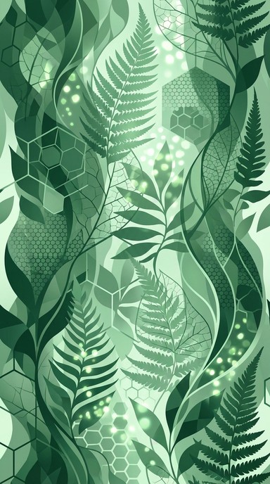 Free Cascading Leafy Geometry Image - Botanical, Green, Pattern ...