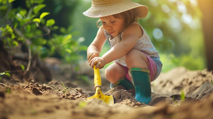 Free Toddler digs earth Image - Toddler, Digging, Soil | Download at ...