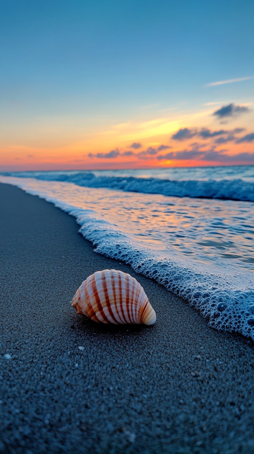 Free Seaside Shell Sunset Image - Beach, Sunset, Shell | Download at ...