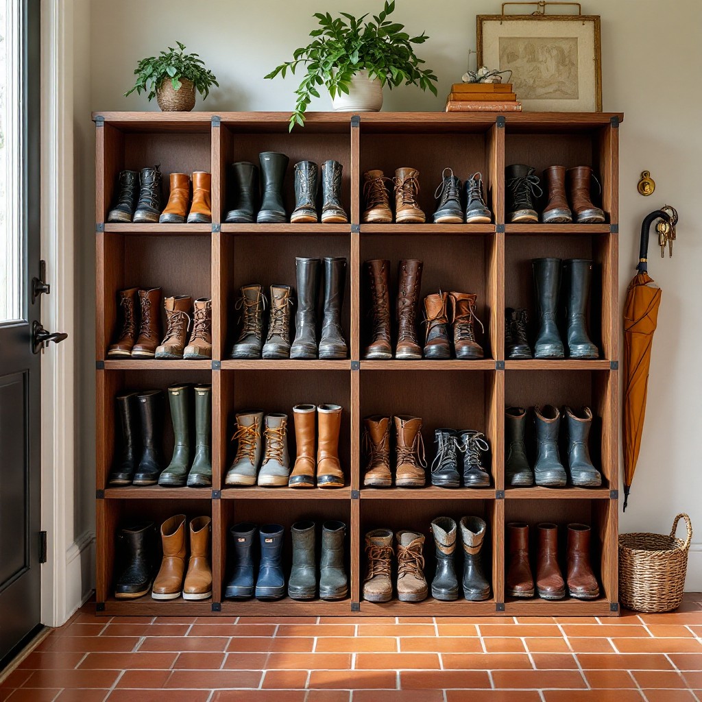 Homemade Boot Storage Free Organized Boot Storage Photo - Entryway, Mudroom, Boots | Download ...