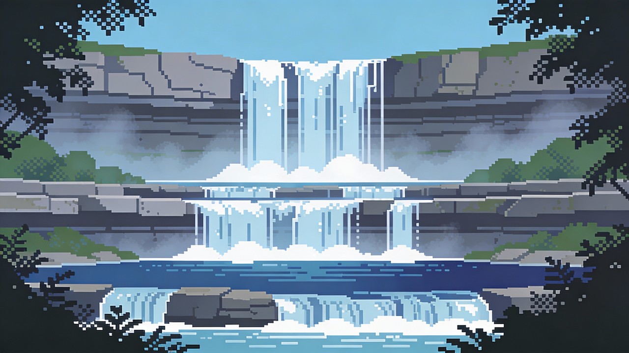 Free Pixel Waterfall Cascade Image - Waterfall, Pixelart, Cascade ...