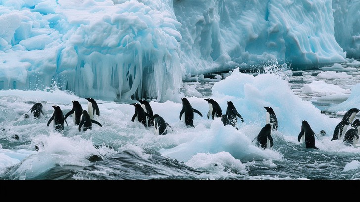 Free Penguins Amidst Ice Image - Penguins, Ice, Glacier | Download at ...