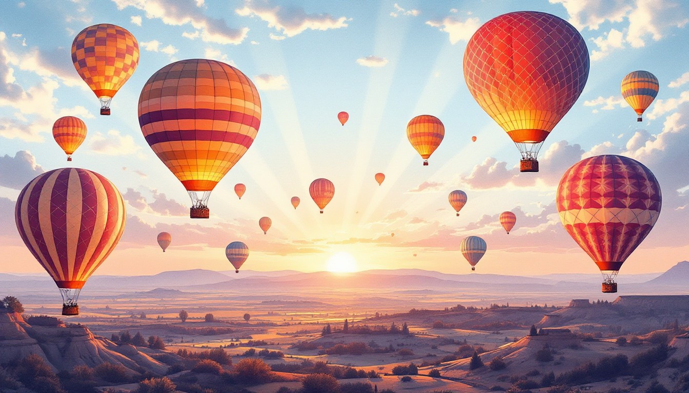 Sun Rise Balloon Free Balloons Meet Sunrise Image - Balloon, Sunrise, Adventure ...
