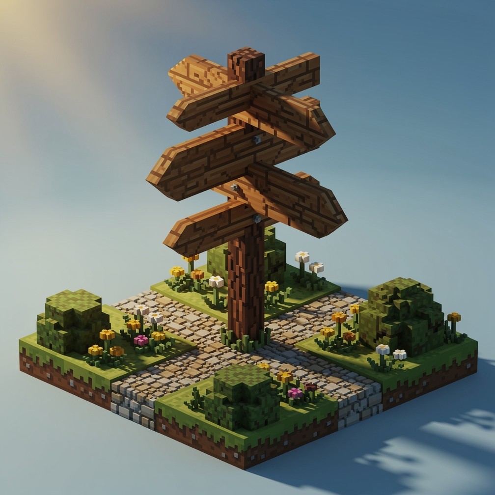 Free Voxel Crossroads Art Image - Voxel, Signpost, Crossroads ...