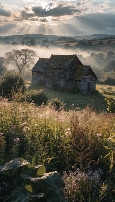 Free Rustic Farmhouse Sunset Image - Countryside, House, Cabin ...