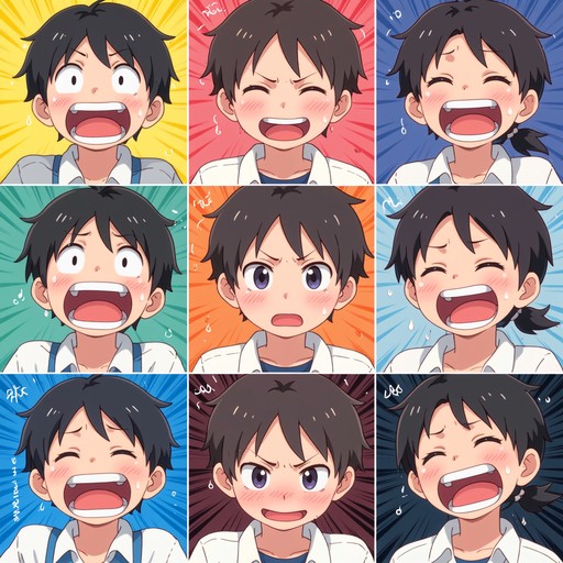Free Anime Emotion Grid Image - Anime, Manga, Emotions | Download at ...