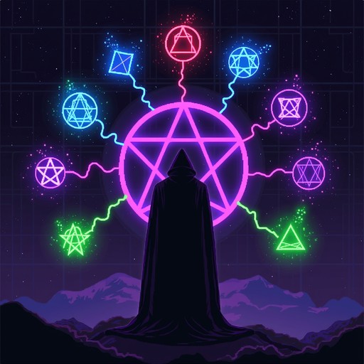 Free Neon Sigil Summoner Image - Summoner, Neon, Hooded | Download at ...