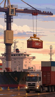 Free Harbor Sunset Loading Image - Harbor, Sunset, Crane | Download at ...