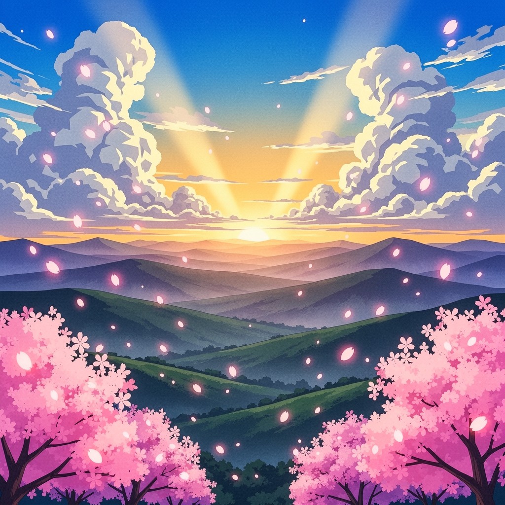 Free Sakura Sunset Dreams Image - Anime, Landscape, Sakura | Download ...