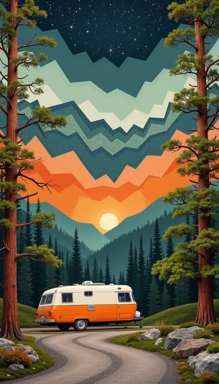 Free Mountain Camper Sunset Image - Camper, Mountains, Forest ...