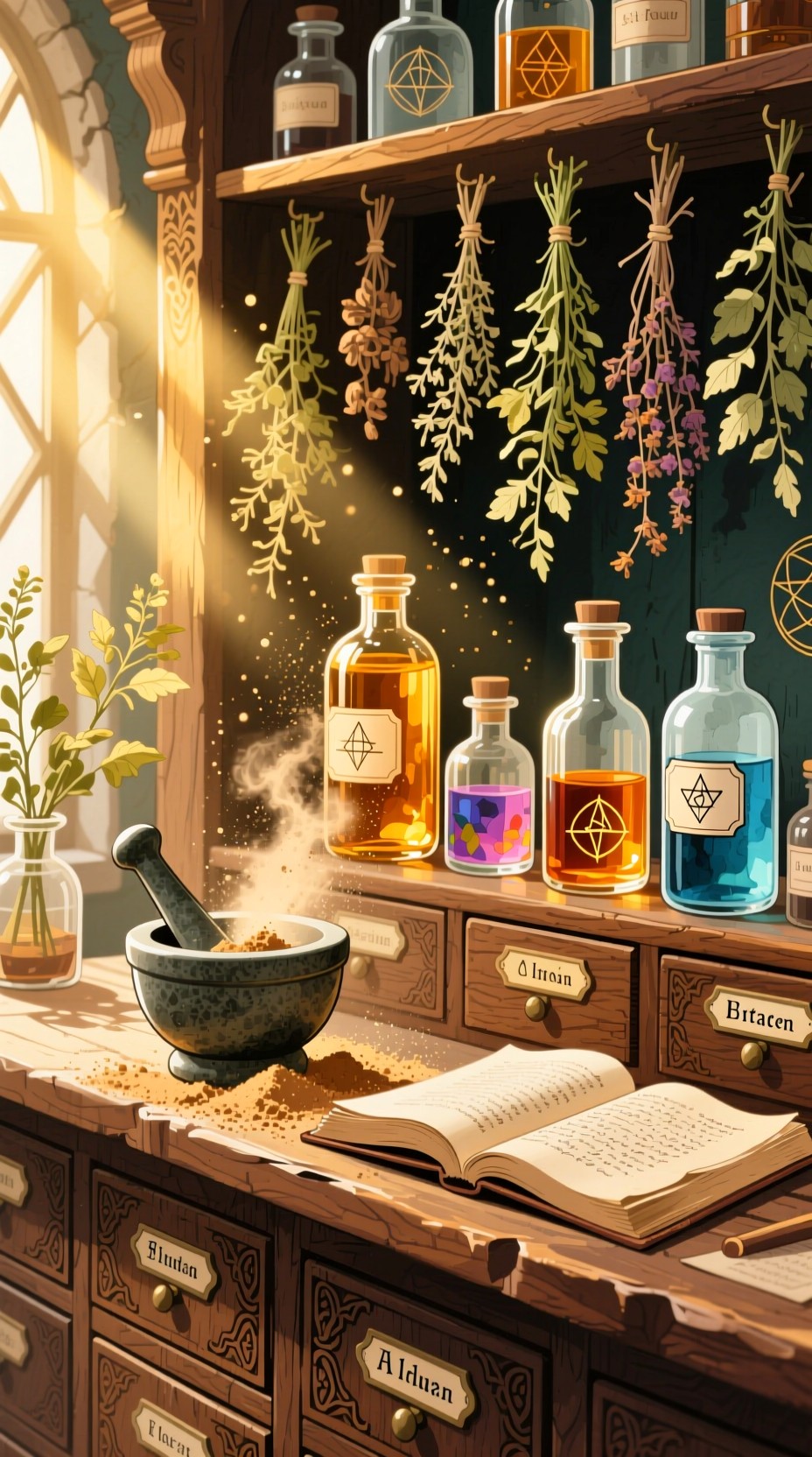 Free Mystical Apothecary Counter Image - Apothecary, Herbs, Potions ...