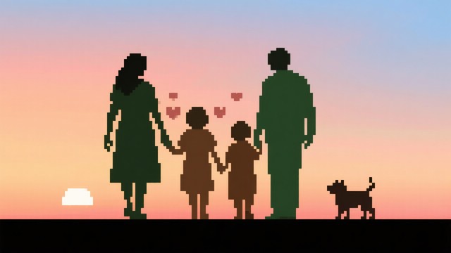 Free Together At Dusk Image - Family, Silhouettes, Sunset | Download at ...