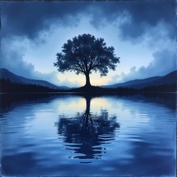 Tree Reflection Night Free Reflective Twilight Tree Image - Tree, Reflection, Twilight ...