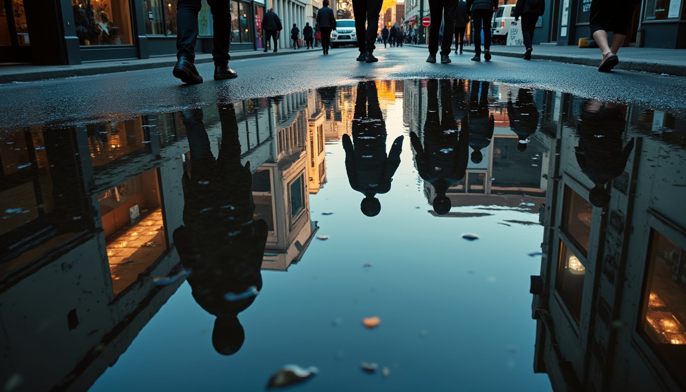 Puddle Refllection Free Reflections in puddles Image - Reflection, Puddle, Urban ...