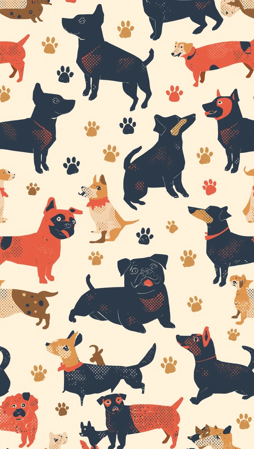 Free Playful Dog Pattern Image - Pattern, Dogs, Illustration | Download ...
